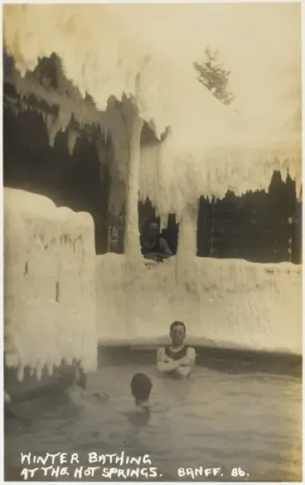 Framed Print : Winter Bathing, Banff, Canada Framed Print : Winter Bathing, Banff, Canada