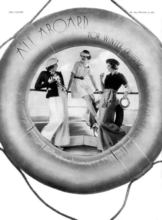 Framed Print : Winter cruise fashions for 1937 Framed Print : Winter cruise fashions for 1937