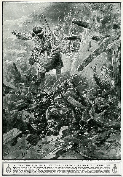 Winter night on the French front at Verdun 1917