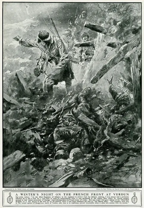 Framed Print : Winter night on the French front at Verdun 1917 Framed Print : Winter night on the French front at Verdun 1917