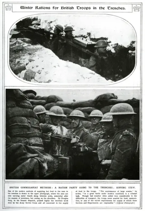 Framed Print : Winter rations for British troops in the trenches 1917 Framed Print : Winter rations for British troops in the trenches 1917