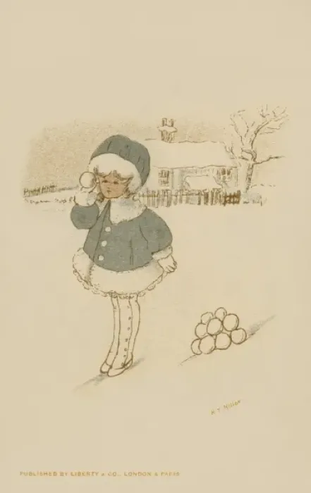 Framed Print : Winter scene. Girl with snowballs Framed Print : Winter scene. Girl with snowballs