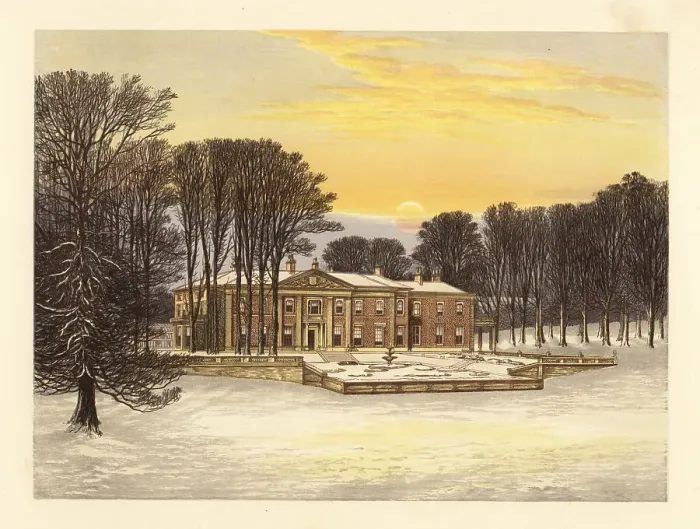 Framed Print : Winter scene with the Down House, Dorsetshire, England Framed Print : Winter scene with the Down House, Dorsetshire, England