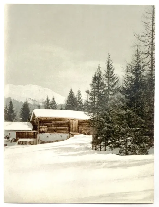 Framed Print : Winter scene with log structure, Grisons, Switzerland Framed Print : Winter scene with log structure, Grisons, Switzerland