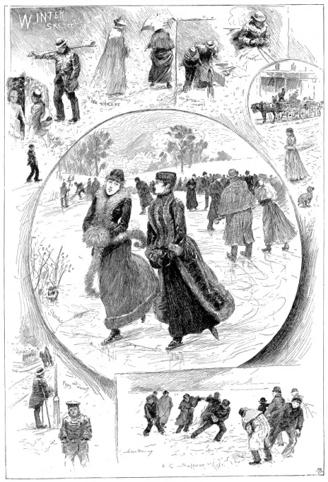 Framed Print : Winter Scenes, Britain, c. 1897 Framed Print : Winter Scenes, Britain, c. 1897