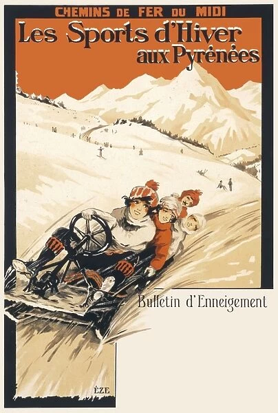Winter sports in the Pyrenees poster