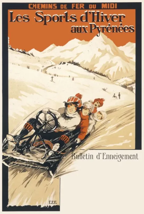 Framed Print : Winter sports in the Pyrenees poster Framed Print : Winter sports in the Pyrenees poster