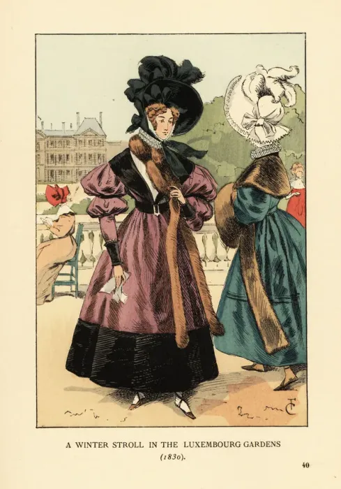 Framed Print : A winter stroll in the Luxembourg Gardens, 1830 Framed Print : A winter stroll in the Luxembourg Gardens, 1830