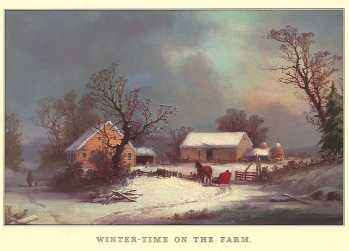 Framed Print : Winter-Time on the Farm Date: 1856 Framed Print : Winter-Time on the Farm Date: 1856