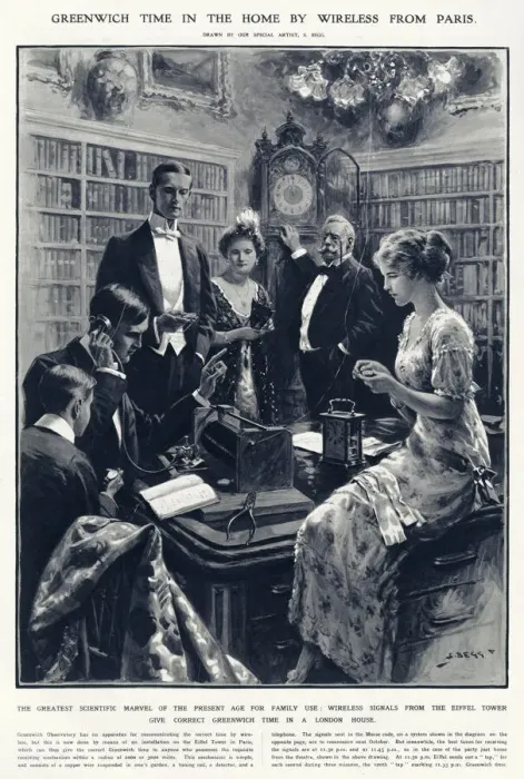 Framed Print : Wireless signals from the Eiffel Tower giving Greenwich time