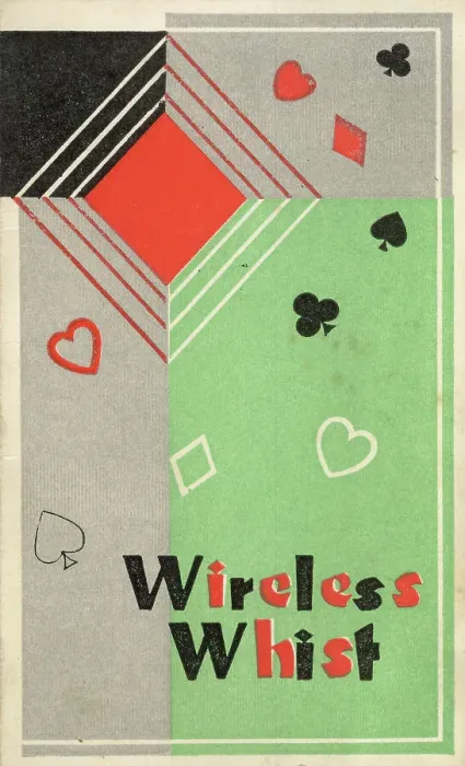 Framed Print : Wireless Whist playing cards scorecard, Art Deco design Framed Print : Wireless Whist playing cards scorecard, Art Deco design