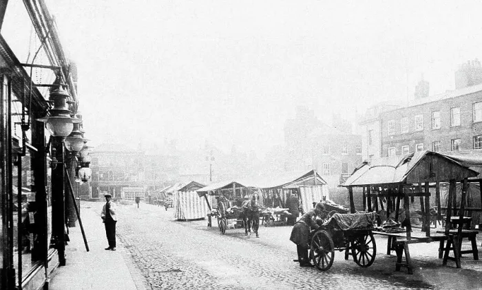 Framed Print : Wisbech Market Place early 1900s Framed Print : Wisbech Market Place early 1900s
