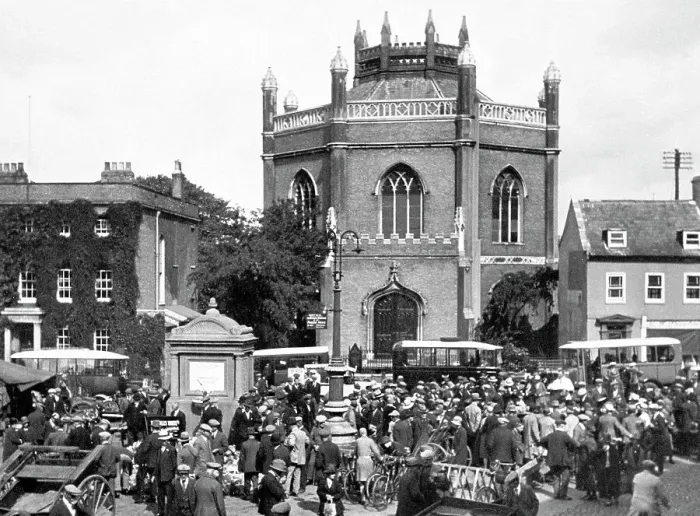 Framed Print : Wisbech Old Market probably 1920s