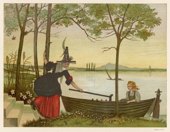 Framed Print : THE WITCH AND GERDA Framed Print : THE WITCH AND GERDA