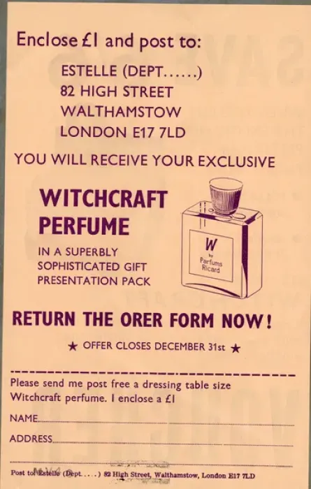 Framed Print : Witchcraft Perfume order form Framed Print : Witchcraft Perfume order form