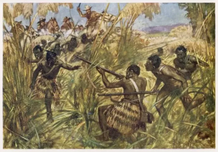 Framed Print : Witchell  /  Maori Attack