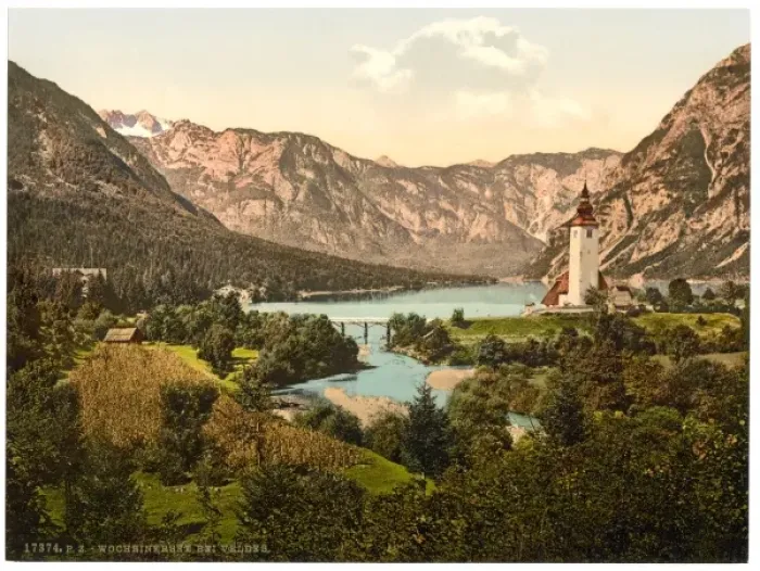Framed Print : Wocheiner Lake, Carniola, Austro-Hungary Framed Print : Wocheiner Lake, Carniola, Austro-Hungary