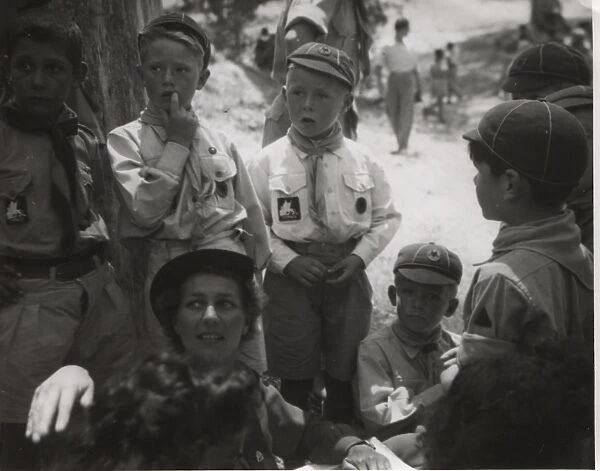 Wolf Cubs playing a game at camp, Cyprus
