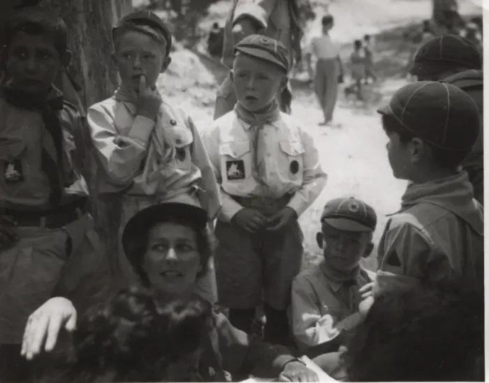 Framed Print : Wolf Cubs playing a game at camp, Cyprus Framed Print : Wolf Cubs playing a game at camp, Cyprus
