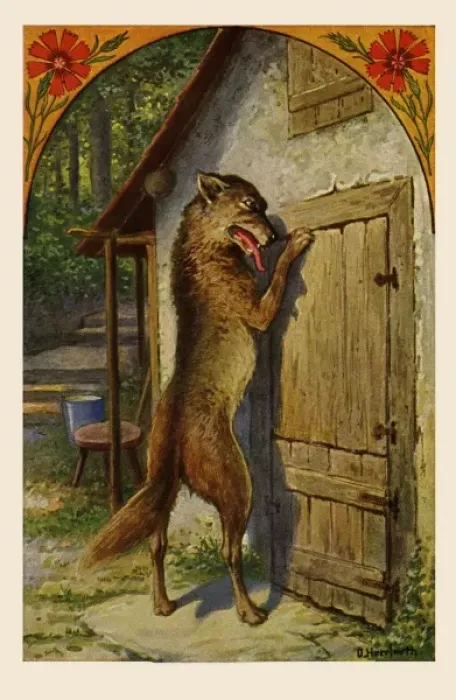 Framed Print : The Wolf & the Seven Kids Framed Print : The Wolf & the Seven Kids
