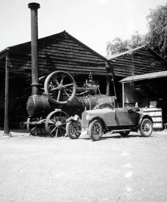 Framed Print : Wolseley 10hp Roadster KE 5111 and Marshall Portable Engine Framed Print : Wolseley 10hp Roadster KE 5111 and Marshall Portable Engine