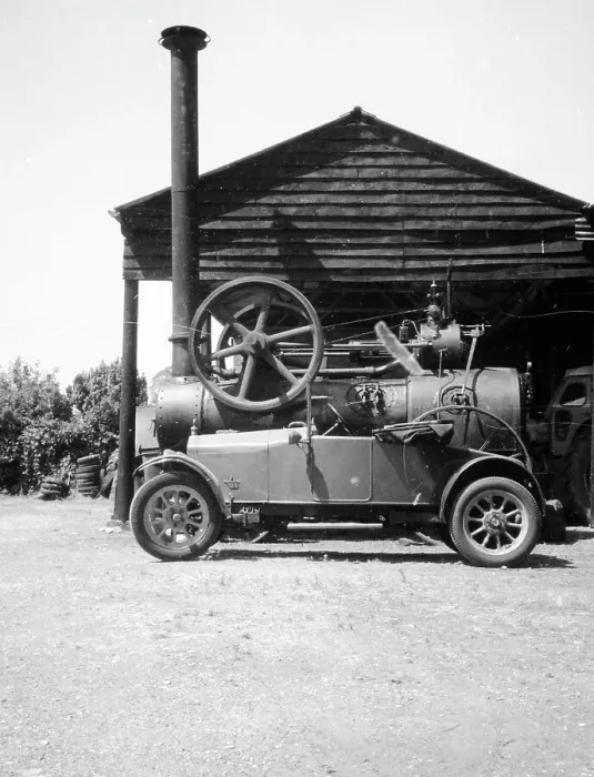 Framed Print : Wolseley 10hp Roadster KE 5111 and Marshall Portable Engine Framed Print : Wolseley 10hp Roadster KE 5111 and Marshall Portable Engine