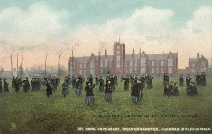 Framed Print : Wolverhampton Royal Orphanage - Girls at Play Framed Print : Wolverhampton Royal Orphanage - Girls at Play