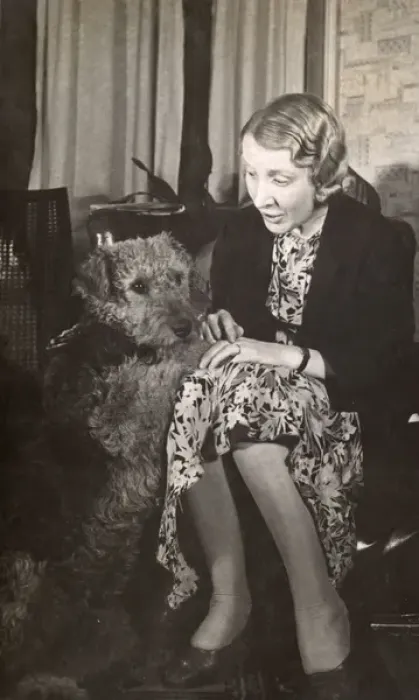 Framed Print : Woman with Airedale Framed Print : Woman with Airedale