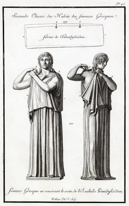 Framed Print : A woman of ancient Greece buttons up her HEMIDIPLOIDION Date: ancient Greece Framed Print : A woman of ancient Greece buttons up her HEMIDIPLOIDION Date: ancient Greece