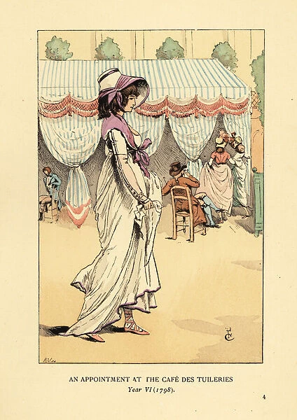 Woman arriving for an appointment at the Cafe des