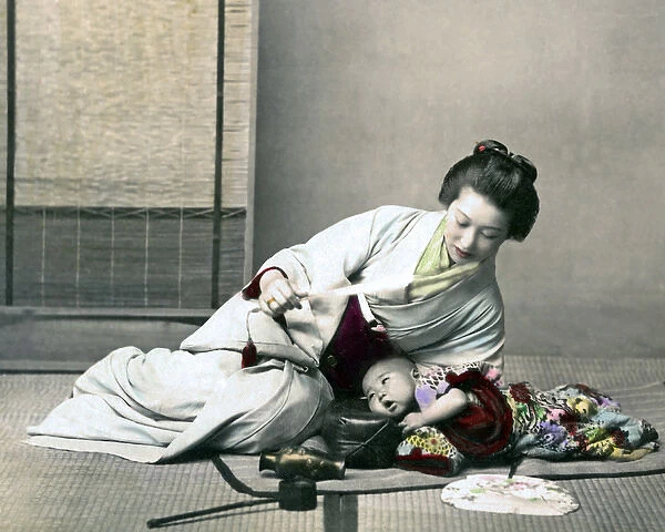 Woman and baby, Japan