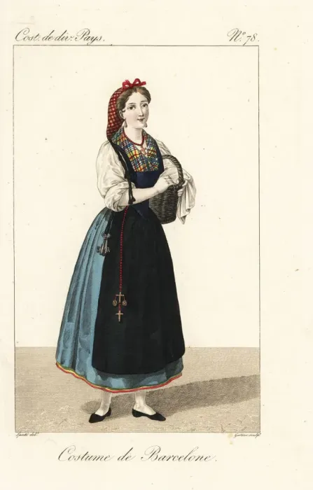 Framed Print : Woman of Barcelona, Catalonia, Spain, 19th century Framed Print : Woman of Barcelona, Catalonia, Spain, 19th century
