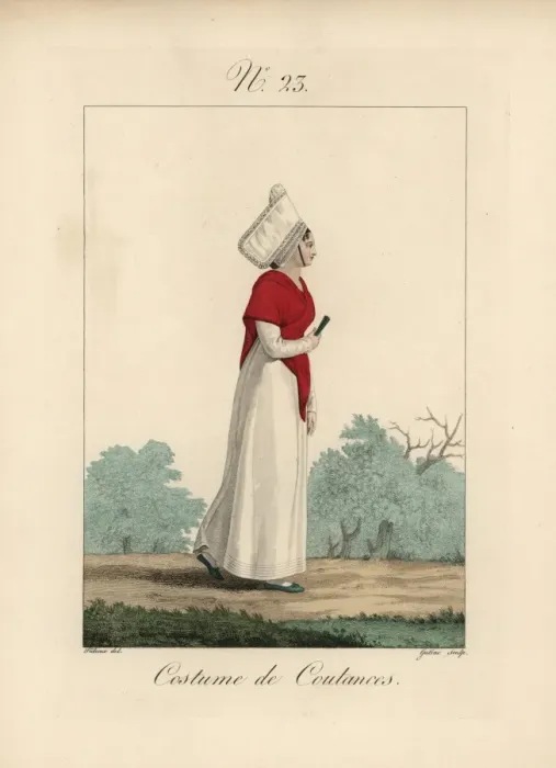 Framed Print : Woman in bavolet bonnet and costumer of Val-de-la-Haye Framed Print : Woman in bavolet bonnet and costumer of Val-de-la-Haye
