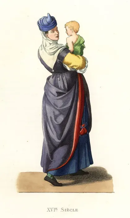 Framed Print : Woman of Bayonne, France, 16th century Framed Print : Woman of Bayonne, France, 16th century