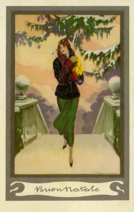 Framed Print : Woman bearing Xmas gifts Framed Print : Woman bearing Xmas gifts