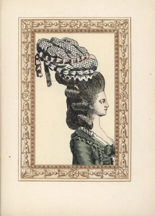 Framed Print : Woman in bonnet with bells and ribbons, Bonnet Framed Print : Woman in bonnet with bells and ribbons, Bonnet