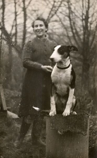 Woman with Bull Terrier