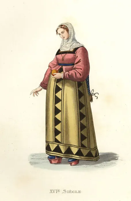 Framed Print : Woman of Burgos, Spain, 16th century Framed Print : Woman of Burgos, Spain, 16th century