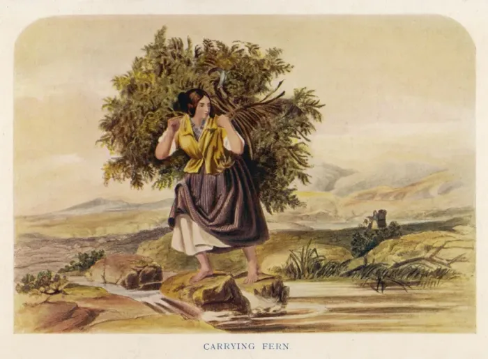 Framed Print : Woman Carrying Fern 1848 Framed Print : Woman Carrying Fern 1848