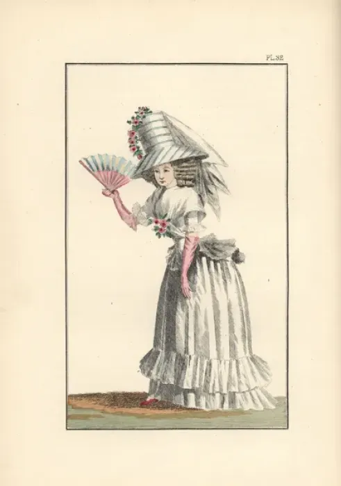 Framed Print : Woman in a chiffon dress, and tall striped Framed Print : Woman in a chiffon dress, and tall striped