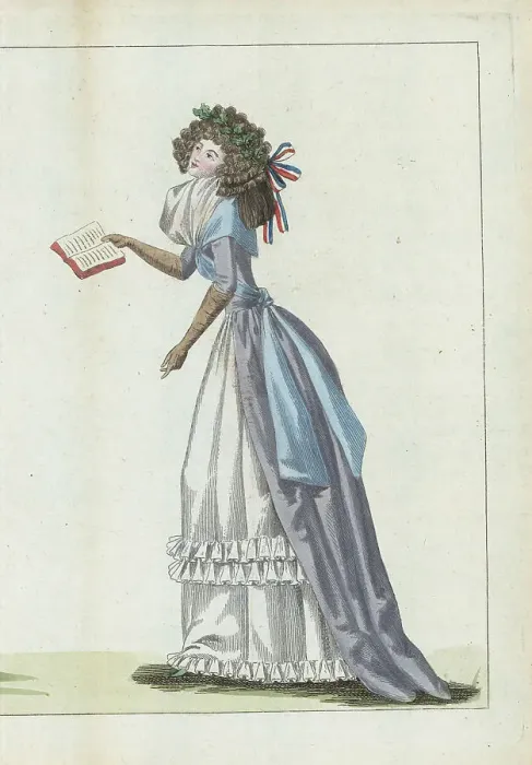 Framed Print : Woman in civic crown of oak leaves, 1790 Framed Print : Woman in civic crown of oak leaves, 1790