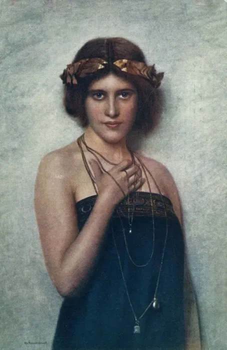 Framed Print : Woman in classical costume - Nonnebruch Framed Print : Woman in classical costume - Nonnebruch