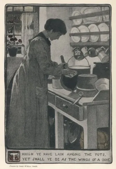 Framed Print : Woman Cleans Pans 1903 Framed Print : Woman Cleans Pans 1903