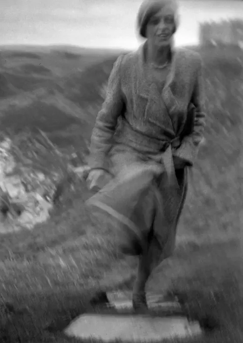 Framed Print : Woman climbing steps in the country Framed Print : Woman climbing steps in the country