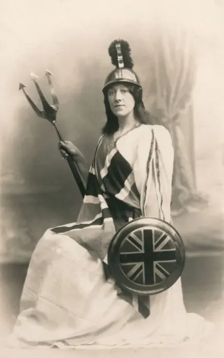 Framed Print : A woman in the costume of Britannia Framed Print : A woman in the costume of Britannia