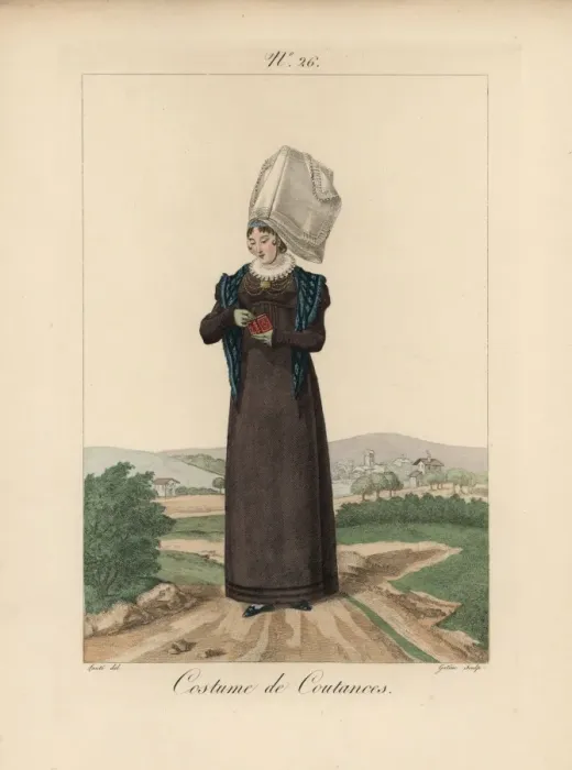 Framed Print : Woman in the costume of Coutances in large Framed Print : Woman in the costume of Coutances in large
