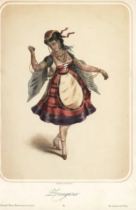 Framed Print : Woman in costume as a gypsy girl dancing with castanets Framed Print : Woman in costume as a gypsy girl dancing with castanets