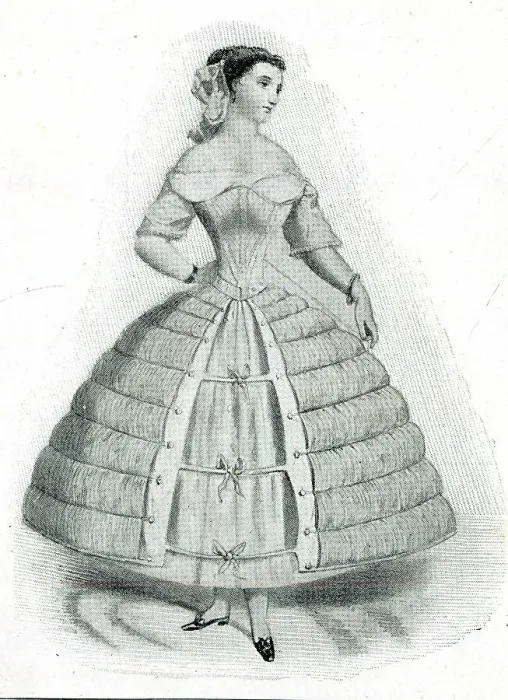 Framed Print : Woman in a crinoline underskirt Framed Print : Woman in a crinoline underskirt