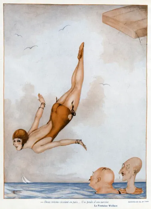 Framed Print : Woman Diver 1929 Framed Print : Woman Diver 1929