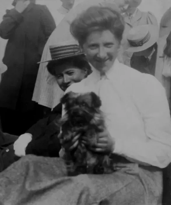 Framed Print : Woman with dog Framed Print : Woman with dog